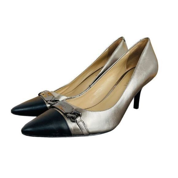 COACH Bowery Gunmetal Pointed Toe Heels - Picture 2 of 15